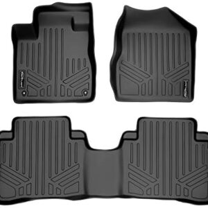 SMARTLINER Custom Fit Floor Mats 2 Row Liner Set Black for 2009-2014 Nissan Murano - All Models