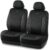 Skechers Memory Foam Seat Covers,Leather Car Seat Covers, Ultimate Comfort & Support Front Seat Covers Airbag Compatible, Automotive Universal Fit Most for SUVs, Vans, Sedans, Cars, Trucks,Black