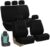 FH Group Light Breathable Durable Washable Flat Foam Padding Cloth Full Set Car Seat Covers, Airbag & Split Compatible w Gift – Universal Fit for Cars Trucks and SUVs (Black)