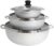 IMUSA Caldero Stock Pot with Glass Lid 3pc Set, 1.5/3.5/7 QT, Cast Aluminum, Perfect for Serving Large & Small Groups, Riveted Handles, Made in Colombia, Silver