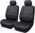 Flying Banner car seat Covers Protects Water Proof Faux Leather Carbon Fiber Fronts Solid Black (Solid Black, Front Pair)