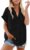 Womens Button Down Casual Shirts Cotton Short Sleeve Blouses Solid Summer Tops with Pocket