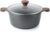 SENSARTE Nonstick Stock Pot with Lid, 4.5 Quart Induction Cooking Pot with Tempered Glass Lid, Stew Pot with Swiss Nonstick Granite Coating, Pasta Casserole, Free of Intentionally Added PFOA, Gray