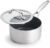 GreenPan Valencia Pro Tri-Ply Stainless Steel 1.5QT Saucepan with Lid, Healthy Ceramic Nonstick PFAS-Free PFOA-Free Coating, Multi Clad Cookware, Induction, Dishwasher Oven and Broiler Safe