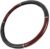 BDK Black/Dark Wood Grain Soft Leather Grip Big Rig Steering Wheel Cover for Trucks 18″ Inch Large (Cherry Wood)