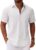 COOFANDY Men’s Button Down Short Sleeve Shirt Casual Cotton Summer Beach Linen Wedding Shirts with Pocket