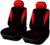 4PCS Car Seat Covers, Automotive Interior Full Set Non-Slip Waterproof Seat Cushion Protectors for Front Seats with Headrest Covers, Universal for Vehicles Trucks Vans SUVs RVs (Red)