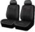 CAR PASS Quilting Leather Seat Cover Two Front Seats Only, Universal Fit Automotive Front Seat Covers Waterproof Deluxe PU Premium Vinyl Luxury for Cars Sedan Van SUV Airbag Compatible 2 Pieces,Black