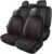 Car Seat Covers Full Set,Breathable and Waterproof Napa Leather Car Seat Cover,Interior Universal Fit for Cars,Sedans,SUVs,Vans,Trucks(Full Seat,Black+Red,N3)