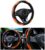 Car Steering Wheel Cover, 15 inch Carbon Fiber Microfiber PU Leather Elastic Steering Wheel Protector for Men Women, Anti-Slip Breathable Car Interior Accessories for Most Cars (Orange)