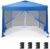 PHI VILLA 10′ x 10′ Pop Up Canopy Tent with Netting, Instant Gazebo, Ez up Screen Party Tent House Room with Carry Bag, Height Adjustable, for Outdoor, Garden, Blue