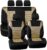 FH Group Car Seat Covers 3D Air Mesh – Universal Fit, Low Back Seat Cover, Airbag Compatible, Split Bench Rear Seat, Washable Seat Cover for SUV and Sedan, Full Set Beige
