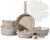 CAROTE 15pcs Pots and Pans Set, Nonstick Cookware Set Detachable Handle, Induction Kitchen Cookware Sets Non Stick with Removable Handle, RV Cookware Set, Oven Safe, Taupe
