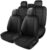 Leather Car Seat Covers,Breathable and Waterproof Seat Cover Full Set,PU Premium Universal Fit Automotive Airbag Compatible for Cars Sedans SUVs Vans and Trucks(Full Seat,Black,N1)