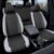 Premium Waterproof Car Seat Cover Full Set, Front and Rear Split Bench Seat Covers for Cars with Thicker Padding, Easy to Install Car Seat Cover Set (Grey) (Grey)