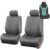 FH Group Car Seat Covers PU Leather Automotive Seat Covers Front Set, Gray Seat Covers Pair Set with Gift Universal Fit Interior Accessories for Cars Trucks and SUVs