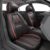 ASLONG 5PCS 2025 Front and Back Car Seat Covers Auto Interior Accessories with Water Proof Nappa Leather for Cars SUV Pick-up Truck Universal Comfortable and Breathable (Full Set, Black&Red)