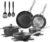 BEZIA Induction Cookware Set 15-Piece, Pots and Pans Set Non Stick with Ceramic Coating, Induction Pots Set with Stainless Steel Handles & Lids, Oven Safe, Compatible with All Stoves