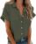 Beautife Womens Short Sleeve Shirts V Neck Collared Button Down Shirt Tops with Pockets