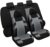Pariitadin Car Seat Covers Full Set, Washable and Breathable Premium Cloth Automotive Vehicle Seat Cover for Car Interior, Universal Fit for Most Cars, Sedan, Truck, SUV(Black/Gray)