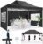 COBIZI 10×15 Pop up Canopy Tent Heavy Duty with 4 Sidewalls, Easy Set-up Commercial Outdoor Party Tent, 100% Waterproof Wedding Canopy Gazebo, 3 Height Adjustable with Handbag, Black