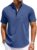 COOFANDY Mens Casual Henley Shirts Band Collar Short Sleeve T-Shirts Summer Stylish Beach Hippie Shirt