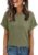 AUTOMET Womens Summer Tops Short Sleeve T-Shirts Business Casual Fashion Clothes 2025 Waffle Blouses Loose Fit Outfits