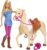 Barbie Doll, Blonde, Wearing Riding Outfit with Helmet, and Light Brown Horse with Soft White Mane and Tail, Toy for 3 to 7 Year Olds
