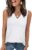 WIHOLL Tank Tops for Women Summer V Neck T Shirts Trendy Sleeveless Basic Tee Loose Fit 2025 Fashion