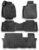 OMAC Floor Mats for Honda Pilot 2009-2015 Car Mats All Weather 3D Custom Fit Rubber Mat Waterproof Odorless TPE Floor Liners Laser Measured Non-Slip (Black)