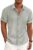 Linen Shirts for Men Casual Short Sleeve Button Down Shirt Cool Summer Beach Wedding Vacation Tops