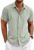 COOFANDY Men’s Linen Shirts Short Sleeve Casual Shirts Button Down Shirt for Men Beach Summer Wedding Shirt