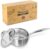 Macevia Sauce Pan with Glass Lid, Stainless Steel Pot with Stay-Cool Handle, Multipurpose Use for Home Kitchen or Restaurant-Silver(1 Quart)