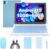 Android 15 Tablet 10 inch, 2 in1 Tablets with Keyboard Case Mouse Stylus, 12GB RAM 64GB ROM 1TB Expand, Quad-Core Processor Tablet PC, 5G WiFi6, BT5.0, 6000mAh, 1280*800 IPS Screen, Widevine L1, Blue