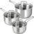 MICHELANGELO Stainless Steel Pot Set – 1QT & 2QT & 3QT Stainless Steel Sauce Pan with Lid, Induction Saucepan Set, Small Pots for Cooking – 6 Pcs