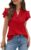 Blooming Jelly Womens Dressy Casual Tops Ruffle Short Sleeve V Neck Shirts Elegant Business Work Blouse