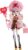 Monster High Scary Sweet Birthday Doll, Cupid Asteria in Pink and Red Party Dress with Themed Accessories Like Invite, Balloon, Gift and More