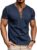Mens Short Sleeve Shirts Casual Cotton Henley Shirts Slim Fit Summer Classic T-Shirts