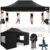 COBIZI 10×15 Heavy Duty Pop up Canopy Tent with 4 sidewalls Commercial Outdoor Canopy Wedding Party Tents for Wedding All Season Wind & Waterproof Gazebo with Carry Bag, Black(Frame Thickened)