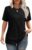 XIEERDUO Womens Summer Tops 2025 Pleated Round Neck Short Sleeve Shirts Business Casual