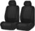 FH Group Car Seat Covers Front Set in Cloth for Low Back Car Seats with Removable Headrest, Universal Fit, Automotive Washable for SUV, Sedan, Van Black