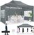 COBIZI 10×15 Pop up Canopy Tent Heavy Duty with 4 Sidewalls, Easy Set-up Commercial Outdoor Party Tent, 100% Waterproof Wedding Tent Gazebo, 3 Height Adjustable with Handbag, Gray