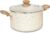 MICHELANGELO Nonstick Stock Pot – 6 Quart Cooking Pot White Granite, Soup Pot with Lid, Non Stick Stockpot with Stay-cool Handle, Non-Toxic, Induction Compatible