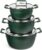 Granitestone Green Pots and Pans Set Nonstick, 6 Stackable Piece Cooking Pots Set, Kitchen Pots, Non Stick Coating, 5qt 3qt & 1.5qt Pots with Lids, Stay Cool Handles Dishwasher Safe 100% Toxin Free