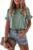 PRETTYGARDEN Women’s Short Sleeve Casual T Shirts Summer Ruffle Plain Round Neck Loose Fit Tee Blouse Tops