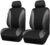 CAR PASS Line Rider Sporty Front Seat Covers,Gray Car Seat Covers Two Front Seats Only, Airbag Compatible,Universal Fit Sedans,Cars,Vans,SUV,Truck(Black and Gray)