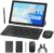 Android 15 Tablets, 2 in 1 Tablet 10 inch with Keyboard, 18GB+128GB/1TB Expand, 2.4G/5G Wi-Fi 6, BT 5.0, Dual Camera, Games, GMS with Case