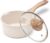 JEETEE 1.5 Quart Saucepan with Lid Nonstick Stone Coating Sauce Pan Milk Pan for Cooking Inudction Pot(Beige)