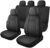 CAROMOP Faux Leather Car Seat Covers Full Set,Luxury and Comfortable Covers for Cars,Split Bench Compatible Car Interior Covers,Universal Fit for Suvs,Vans,Trucks,Airbag Compatible(5-Seat Black)