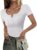 ANRABESS Women’s 2025 Spring Summer Short Sleeve Tops Ribbed Knit Henley Button Up Slim Fit Basic Casual T Shirts Blouse